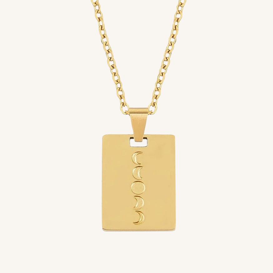 LUNAR PHASES PENDANT NECKLACE, GOLD