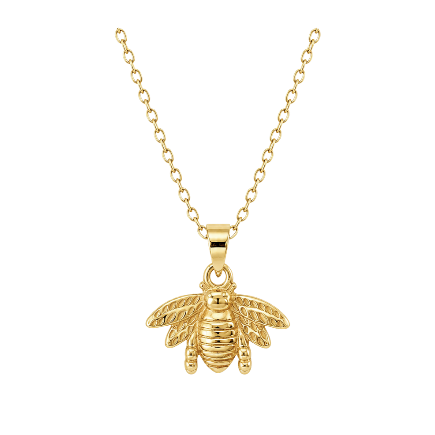 THE WINGED BUMBLEBEE PENDANT NECKLACE, GOLD