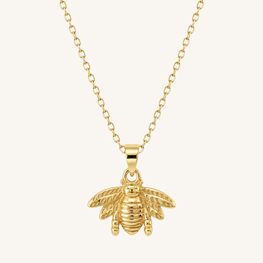THE WINGED BUMBLEBEE PENDANT NECKLACE, GOLD