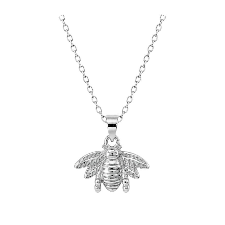 THE WINGED BUMBLEBEE PENDANT NECKLACE, SILVER