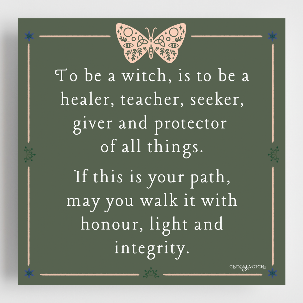 TO BE A WITCH ART PRINT, 15 x 15cm Square