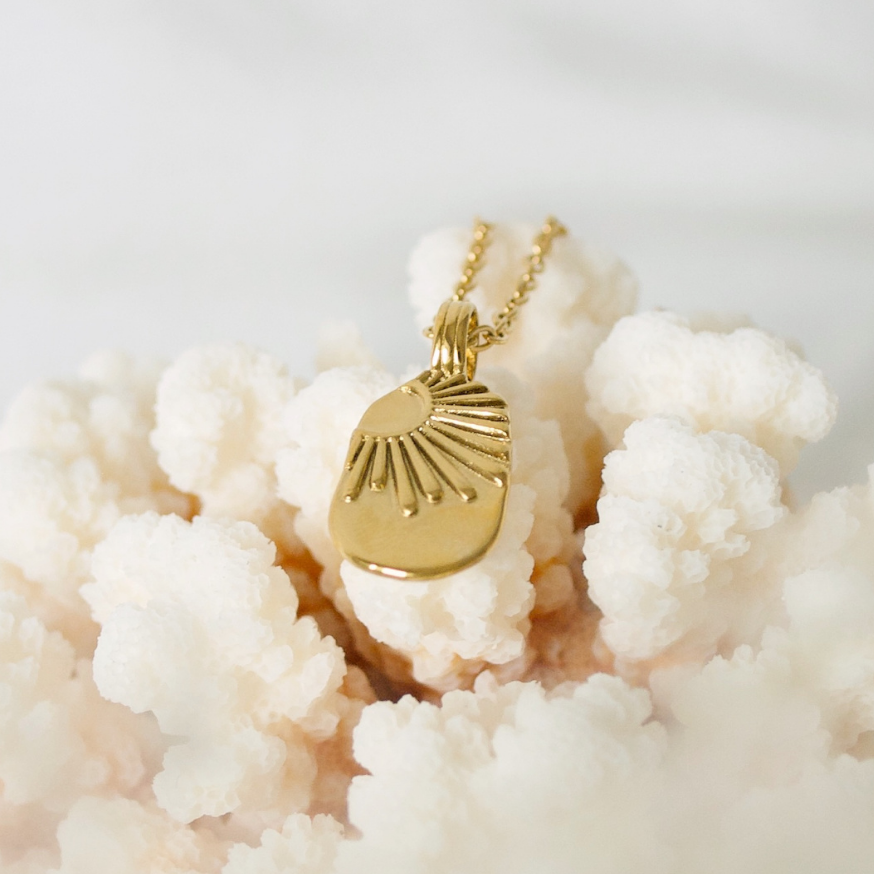 CELESTIAL BEAM DOUBLE-SIDED PENDANT NECKLACE, GOLD
