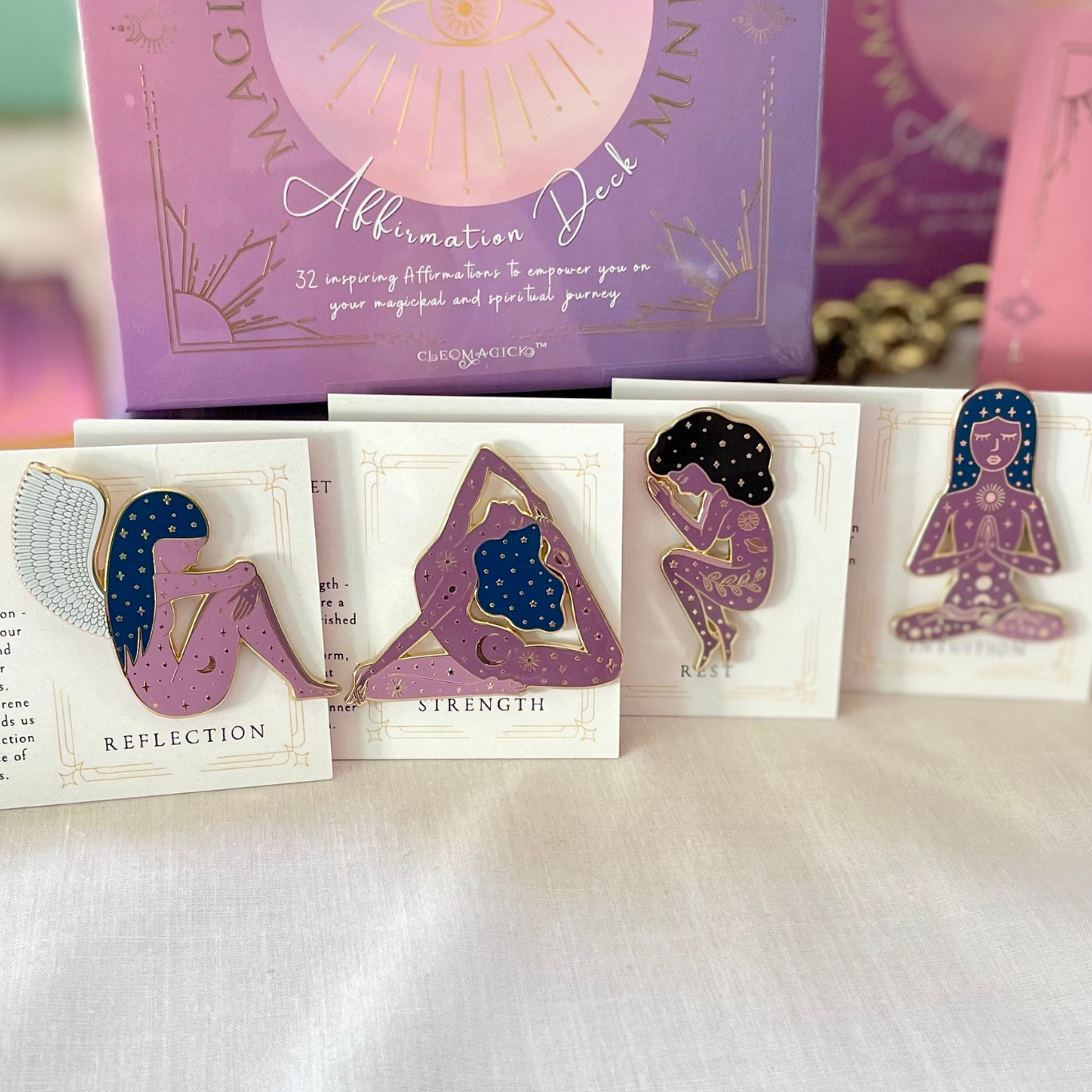 GODDESS OF INTUITION ENAMEL PIN, PURPLE AND GOLD