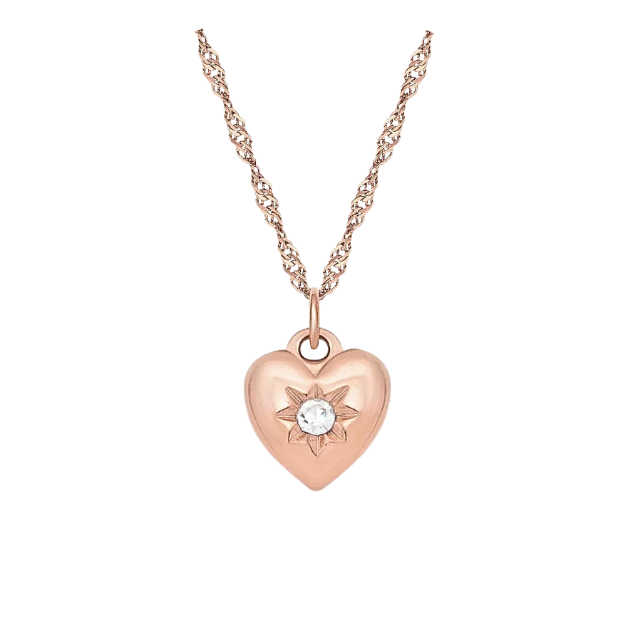 HEART OF THE FAERY PENDANT NECKLACE, ROSE GOLD