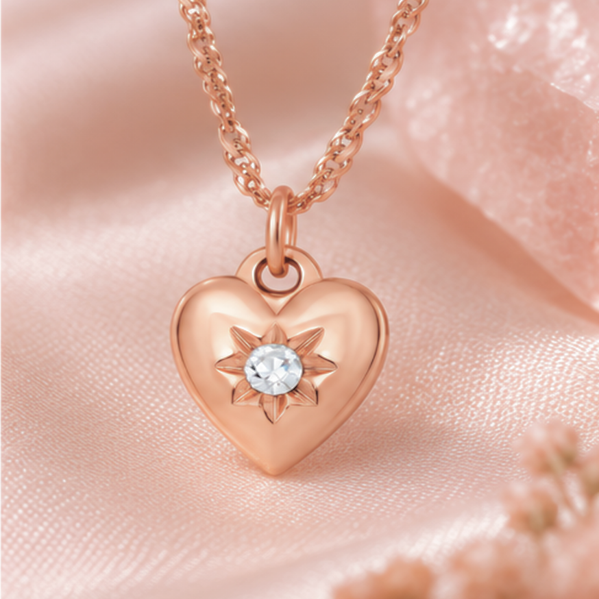 HEART OF THE FAERY PENDANT NECKLACE, ROSE GOLD