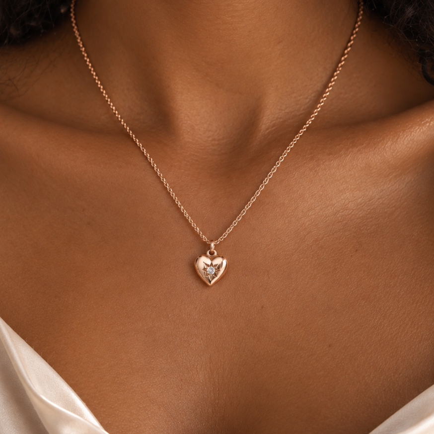 HEART OF THE FAERY PENDANT NECKLACE, ROSE GOLD