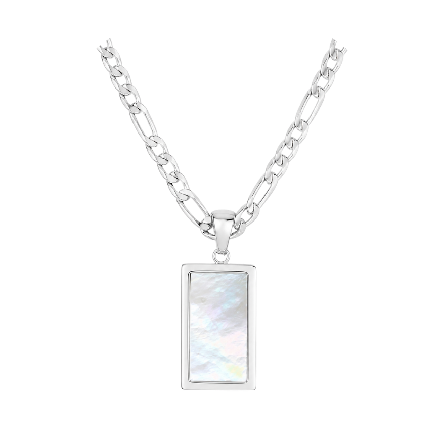 IRIDESCENCE PENDANT NECKLACE, SILVER