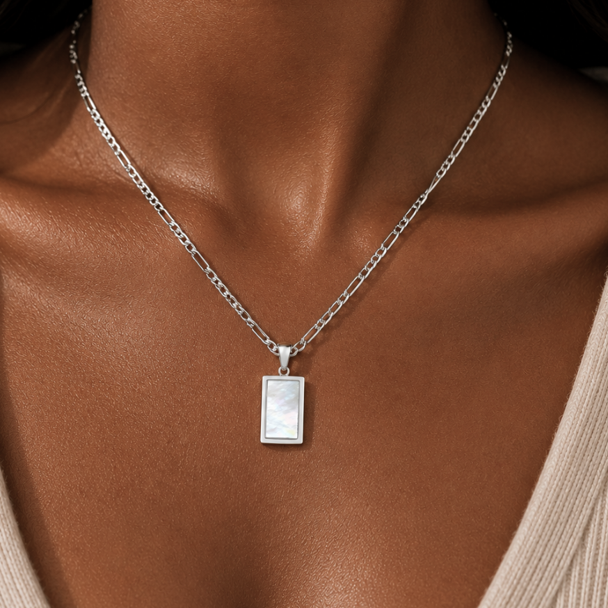 IRIDESCENCE PENDANT NECKLACE, SILVER