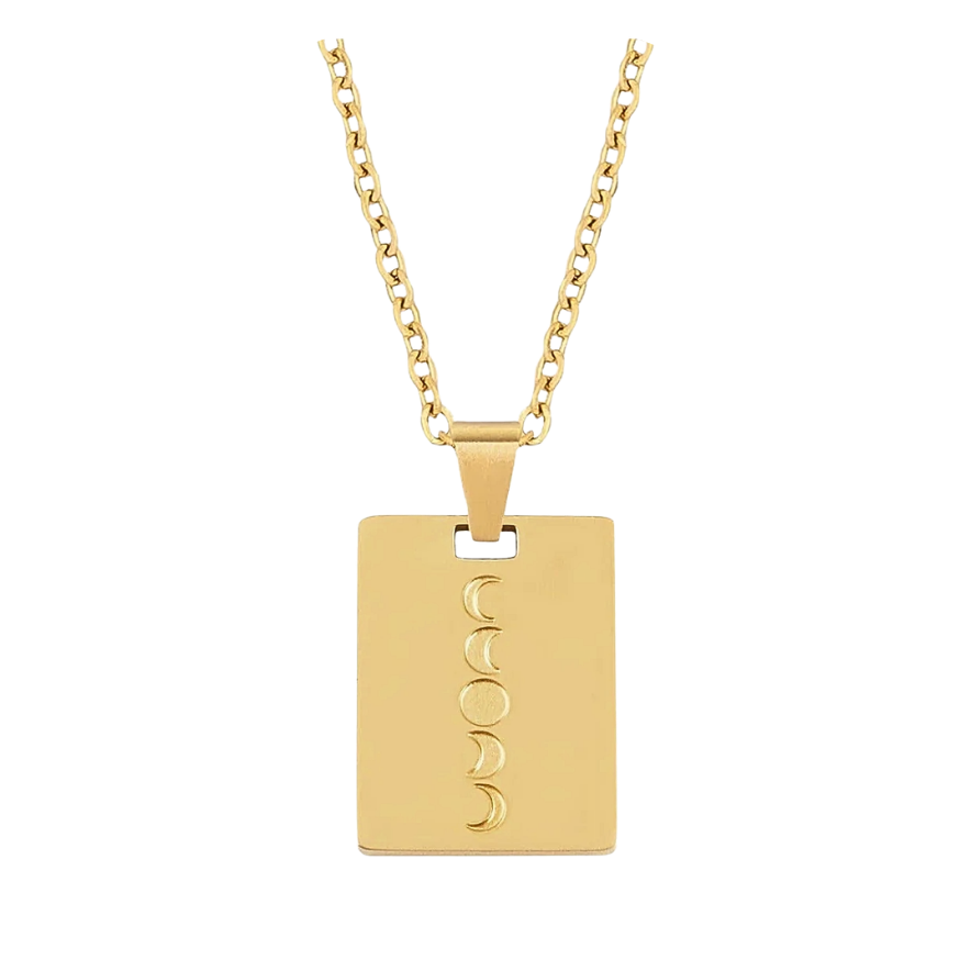 LUNAR PHASES PENDANT NECKLACE, GOLD