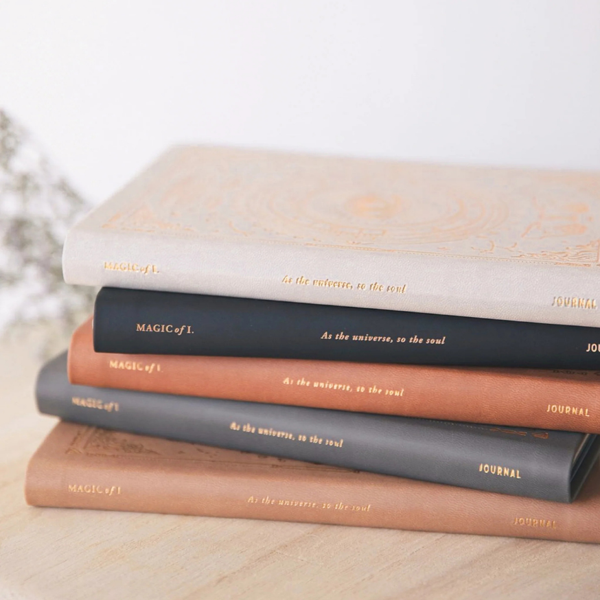 MAGIC OF I. VEGAN LEATHER JOURNAL (LINED), BLACK